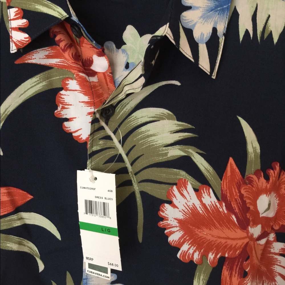 Cubavera men’s navy floral NWT tropical L